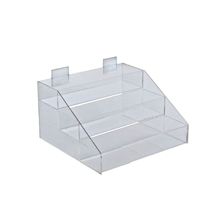 Azar Displays Three-Tier 3 Compartment Counter Step Display:12"W x 11.75"D x 7"H 326048
